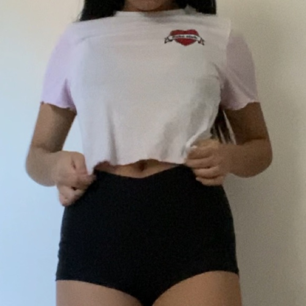 Top shop “Babe Club” patch Cropped tee,
